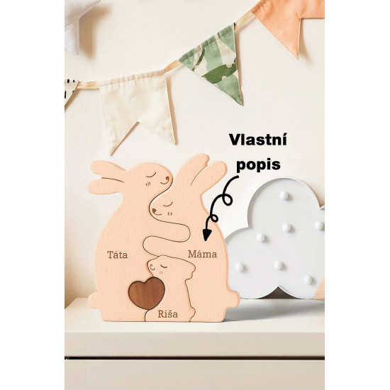 Dřevěné puzzle rodinná...