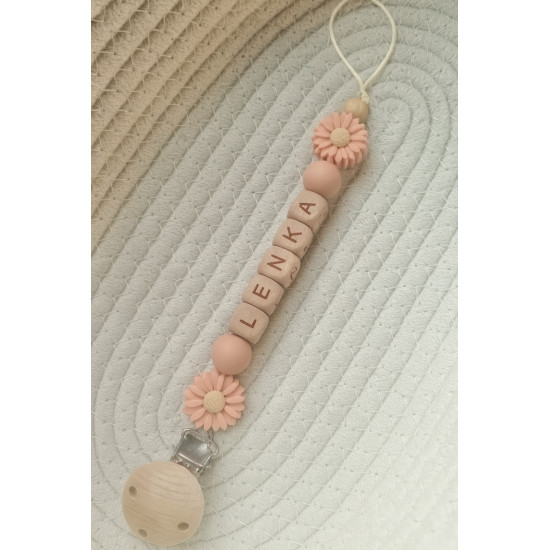 Klip na dudlík s dřevěnými...