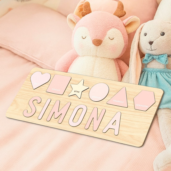 Dřevěné puzzle s tvary a...