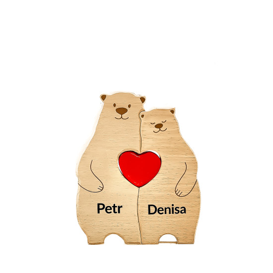 Dřevěné puzzle Medvědí...