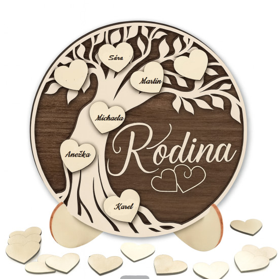 Dřevěný strom života se jmény