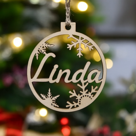 Dřevěná baňka na vánoční...