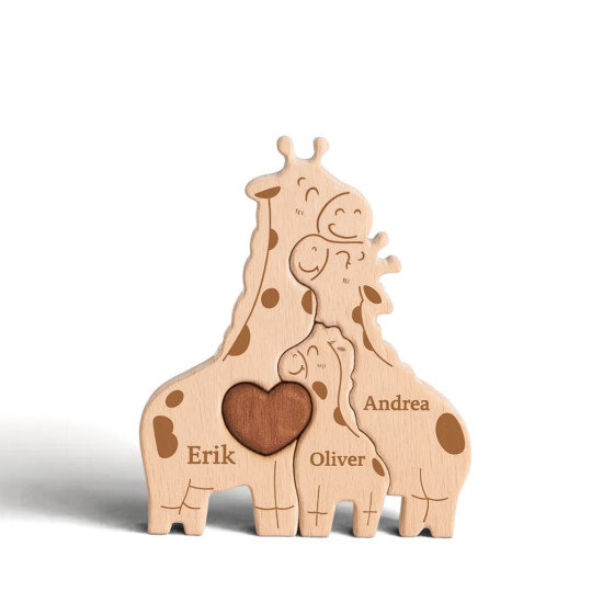 Dřevěná dekorace žirafí...