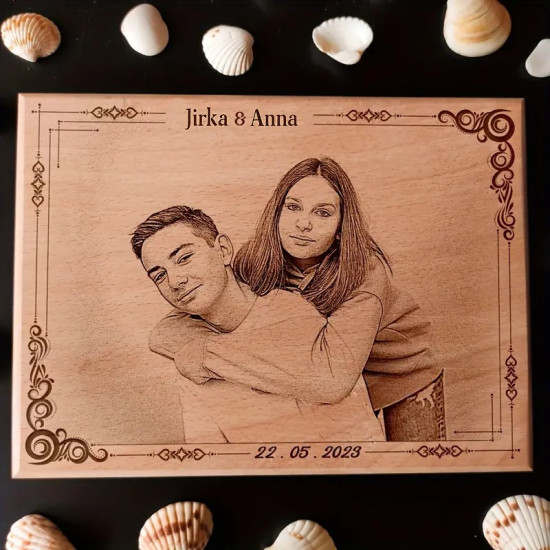 Dřevěná fotoplaketa s...
