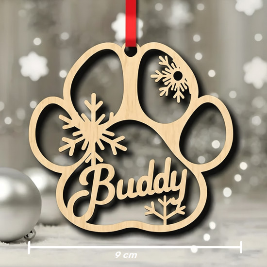 Dřevěná vánoční ozdoba tlapka